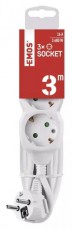 Emos P0323R 3 aljzat 3méter 1,5mm2 fehér hosszabbító Háztartás / Otthon / Kültér - Világítás / elektromosság - Hálózati elosztó / hosszabbító / adapter - 398877