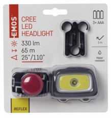 Emos P3531 CREE+COB LED 330lm 3×AAA fejlámpa Háztartás / Otthon / Kültér - Világítás / elektromosság - Fejlámpa - 405144