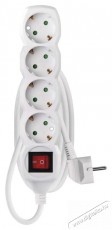 Emos P1421R 4 aljzat 1,5méter 1,5mm2 kapcsolós fehér hosszabbító Háztartás / Otthon / Kültér - Világítás / elektromosság - Hálózati elosztó / hosszabbító / adapter - 418720