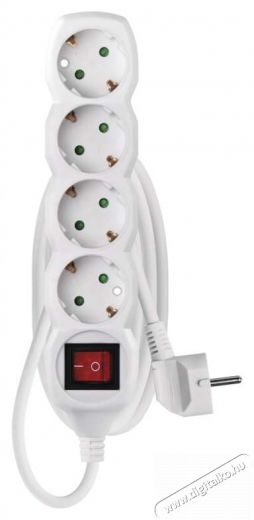 Emos P1421R 4 aljzat 1,5méter 1,5mm2 kapcsolós fehér hosszabbító Háztartás / Otthon / Kültér - Világítás / elektromosság - Hálózati elosztó / hosszabbító / adapter - 418720