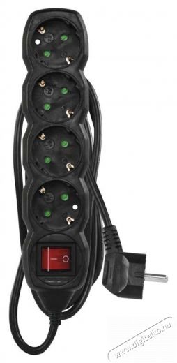 Emos PC1421R 4 aljzat 1,5méter 1,5mm2 kapcsolós fekete hosszabbító Háztartás / Otthon / Kültér - Világítás / elektromosság - Hálózati elosztó / hosszabbító / adapter - 418719