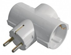 Emos P00242 3 aljzat 230V 10A földelt fehér T elosztó Háztartás / Otthon / Kültér - Világítás / elektromosság - Hálózati elosztó / hosszabbító / adapter - 429518