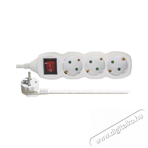 Emos P1322 3 aljzat 2méter 1mm2 kapcsolós fehér elosztó Háztartás / Otthon / Kültér - Világítás / elektromosság - Hálózati elosztó / hosszabbító / adapter - 429643