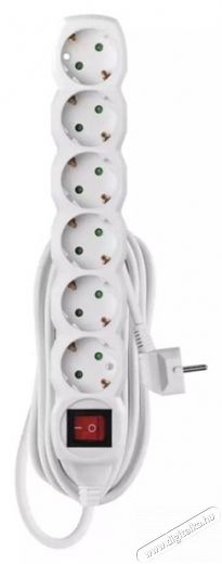 Emos P1625R 6 aljzat 5méter 1,5mm2 kapcsolós hosszabbító Háztartás / Otthon / Kültér - Világítás / elektromosság - Hálózati elosztó / hosszabbító / adapter - 436200