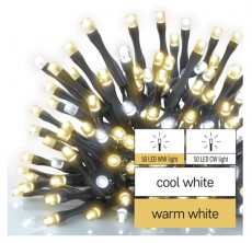 Emos D1AN01 10m 100LED IP44 melegfehér-hidegfehér/id CNT - fényfüzér Háztartás / Otthon / Kültér - Világítás / elektromosság - Led szalag / fényfüzér - 456118