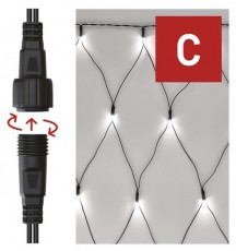 Emos D1DC01 2x1,5m 160LED IP44 hideg CNT - fényfüzér háló Háztartás / Otthon / Kültér - Világítás / elektromosság - Led szalag / fényfüzér - 456124
