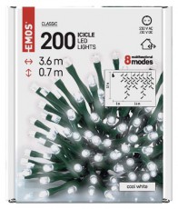Emos D4CC01 3,6m/200LED/k&uuml;l-belt&eacute;ri/hideg feh&eacute;r j&eacute;gcsap kar&aacute;csonyi LED f&eacute;nyf&uuml;gg&ouml;ny H&aacute;ztart&aacute;s / Otthon / K&uuml;lt&eacute;r - Vil&aacute;g&iacute;t&aacute;s / elektromoss&aacute;g - Led szalag / f&eacute;nyf&uuml;z&eacute;r - 456635