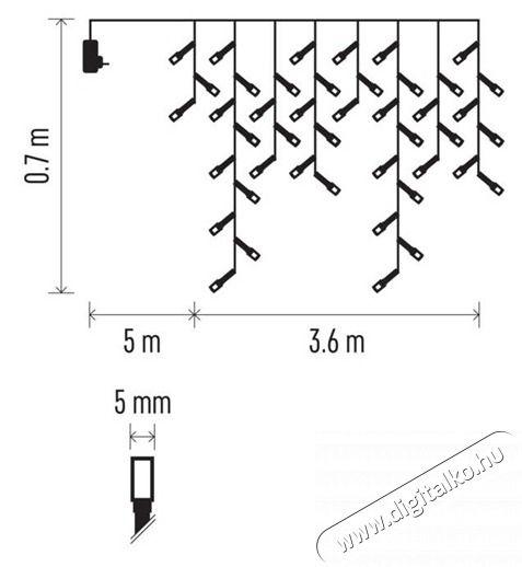 Emos D4CC01 3,6m/200LED/k&uuml;l-belt&eacute;ri/hideg feh&eacute;r j&eacute;gcsap kar&aacute;csonyi LED f&eacute;nyf&uuml;gg&ouml;ny H&aacute;ztart&aacute;s / Otthon / K&uuml;lt&eacute;r - Vil&aacute;g&iacute;t&aacute;s / elektromoss&aacute;g - Led szalag / f&eacute;nyf&uuml;z&eacute;r - 456635