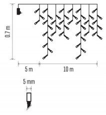 Emos D4CC03 10m/600LED/kül-beltéri/hideg fehér jégcsap karácsonyi LED fényfüggöny Háztartás / Otthon / Kültér - Világítás / elektromosság - Led szalag / fényfüzér - 456636