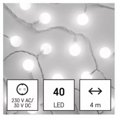Emos D5AC01 4m/40LED/kül-beltéri/időzítős/hideg fehér/golyók LED fényfüzér Háztartás / Otthon / Kültér - Világítás / elektromosság - Led szalag / fényfüzér - 456645