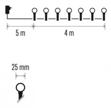 Emos D5AC01 4m/40LED/kül-beltéri/időzítős/hideg fehér/golyók LED fényfüzér Háztartás / Otthon / Kültér - Világítás / elektromosság - Led szalag / fényfüzér - 456645