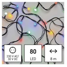 Emos D5AM05 8m/80LED/kül-beltéri/többszínű/golyók karácsonyi LED fényfüzér Háztartás / Otthon / Kültér - Világítás / elektromosság - Led szalag / fényfüzér - 456639