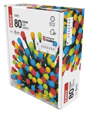 Emos D5AM05 8m/80LED/kül-beltéri/többszínű/golyók karácsonyi LED fényfüzér Háztartás / Otthon / Kültér - Világítás / elektromosság - Led szalag / fényfüzér - 456639