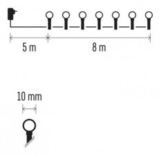 Emos D5AM05 8m/80LED/kül-beltéri/többszínű/golyók karácsonyi LED fényfüzér Háztartás / Otthon / Kültér - Világítás / elektromosság - Led szalag / fényfüzér - 456639