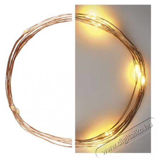 Emos D3AW07 LED 1,9 m/20LED/beltéri/időzítős/2xAA/meleg fehér nano karácsonyi LED fényfüzér Háztartás / Otthon / Kültér - Világítás / elektromosság - Led szalag / fényfüzér - 457218