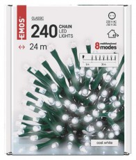 Emos D4AC10 24m/240LED/kül-beltéri/hideg fehér karácsonyi LED fényfüzér Háztartás / Otthon / Kültér - Világítás / elektromosság - Led szalag / fényfüzér - 457027