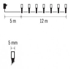 Emos D4AM08 12m/120LED/kül-beltéri/többszínű karácsonyi LED fényfüzér Háztartás / Otthon / Kültér - Világítás / elektromosság - Hangulat teremtő világítás - 456774