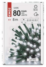 Emos D4AC02 8m/80LED/kül-beltéri/időzítős/hideg fehér karácsonyi LED fényfüzér Háztartás / Otthon / Kültér - Világítás / elektromosság - Led szalag / fényfüzér - 462011