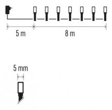 Emos D4AC02 8m/80LED/kül-beltéri/időzítős/hideg fehér karácsonyi LED fényfüzér Háztartás / Otthon / Kültér - Világítás / elektromosság - Led szalag / fényfüzér - 462011