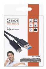 Emos SM7021BL Töltő-és adatkábel USB-A 3.0 / USB-C 3.1, 1 M, FEKETE Mobil / Kommunikáció / Smart - Mobiltelefon kiegészítő / tok - Hálózati-, autós töltő - 466158