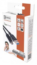 Emos SM7021BL Töltő-és adatkábel USB-A 3.0 / USB-C 3.1, 1 M, FEKETE Mobil / Kommunikáció / Smart - Mobiltelefon kiegészítő / tok - Hálózati-, autós töltő - 466158