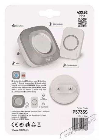 Emos P5733S vezet&eacute;k n&eacute;lk&uuml;li csengő H&aacute;ztart&aacute;s / Otthon / K&uuml;lt&eacute;r - Lak&aacute;sfelszerel&eacute;s - Csengő - 469061
