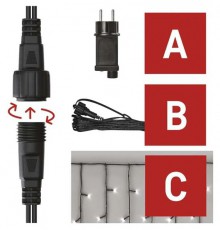 Emos D1CC03 CNT 2,5m 100LED IP44 12W időz&iacute;tős hideg feh&eacute;r j&eacute;gcsapok kezdő k&eacute;szlet H&aacute;ztart&aacute;s / Otthon / K&uuml;lt&eacute;r - Vil&aacute;g&iacute;t&aacute;s / elektromoss&aacute;g - Led szalag / f&eacute;nyf&uuml;z&eacute;r - 500425