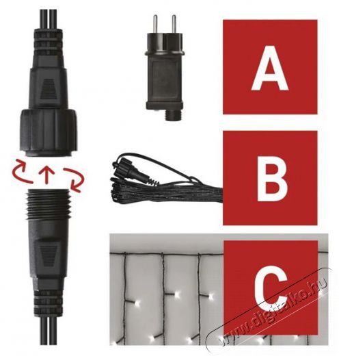 Emos D1CC03 CNT 2,5m 100LED IP44 12W időz&iacute;tős hideg feh&eacute;r j&eacute;gcsapok kezdő k&eacute;szlet H&aacute;ztart&aacute;s / Otthon / K&uuml;lt&eacute;r - Vil&aacute;g&iacute;t&aacute;s / elektromoss&aacute;g - Led szalag / f&eacute;nyf&uuml;z&eacute;r - 500425