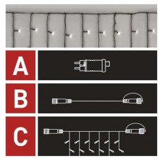 Emos D1CC03 CNT 2,5m 100LED IP44 12W időz&iacute;tős hideg feh&eacute;r j&eacute;gcsapok kezdő k&eacute;szlet H&aacute;ztart&aacute;s / Otthon / K&uuml;lt&eacute;r - Vil&aacute;g&iacute;t&aacute;s / elektromoss&aacute;g - Led szalag / f&eacute;nyf&uuml;z&eacute;r - 500425