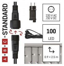 Emos D1CC03 CNT 2,5m 100LED IP44 12W időz&iacute;tős hideg feh&eacute;r j&eacute;gcsapok kezdő k&eacute;szlet H&aacute;ztart&aacute;s / Otthon / K&uuml;lt&eacute;r - Vil&aacute;g&iacute;t&aacute;s / elektromoss&aacute;g - Led szalag / f&eacute;nyf&uuml;z&eacute;r - 500425