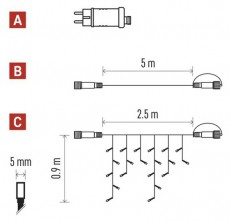 Emos D1CC03 CNT 2,5m 100LED IP44 12W időz&iacute;tős hideg feh&eacute;r j&eacute;gcsapok kezdő k&eacute;szlet H&aacute;ztart&aacute;s / Otthon / K&uuml;lt&eacute;r - Vil&aacute;g&iacute;t&aacute;s / elektromoss&aacute;g - Led szalag / f&eacute;nyf&uuml;z&eacute;r - 500425