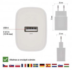 Emos BASIC 10 W max. univerzális USB töltő Akkuk és töltők - Li-ion akkumulátor és töltő (gyári) - Töltő / hálózati adapter - 506844