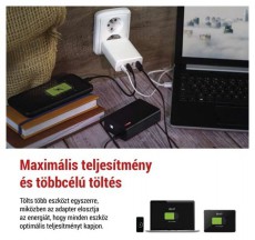 Emos GaN PD 120 W max. univerzális USB töltő Akkuk és töltők - Li-ion akkumulátor és töltő (gyári) - Töltő / hálózati adapter - 506850