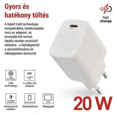 Emos GaN PD 20 W max. univerzális USB töltő Akkuk és töltők - Li-ion akkumulátor és töltő (gyári) - Töltő / hálózati adapter - 506846
