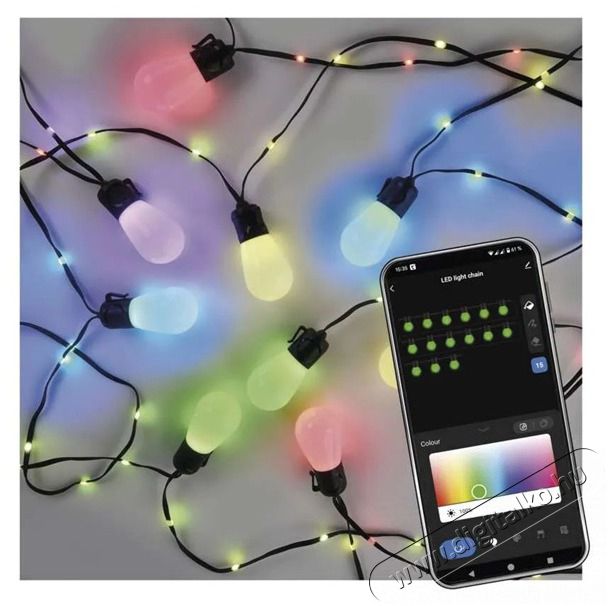 Emos GoSmart 15x parti izz&oacute;k, 15 m, k&uuml;lt&eacute;ri &eacute;s belt&eacute;ri, RGBIC WiFi LED f&eacute;nyf&uuml;z&eacute;r H&aacute;ztart&aacute;s / Otthon / K&uuml;lt&eacute;r - Vil&aacute;g&iacute;t&aacute;s / elektromoss&aacute;g - Led szalag / f&eacute;nyf&uuml;z&eacute;r - 507201