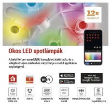 Emos GoSmart 255 cm-es lánc, 12 rész, 7 W, RGBIC+CCT, dimmelhető, WiFi LED reflektor Fotó-Videó kiegészítők - Fényterelő - Reflektor - 507234