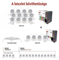 Emos GoSmart 255 cm-es lánc, 12 rész, 7 W, RGBIC+CCT, dimmelhető, WiFi LED reflektor Fotó-Videó kiegészítők - Fényterelő - Reflektor - 507234