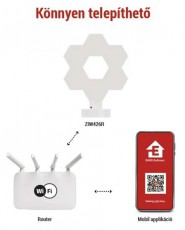Emos GoSmart Hexagon fehér, 6 részből álló, RGBIC dimmelhető, WiFi LED asztali lámpa Háztartás / Otthon / Kültér - Világítás / elektromosság - Asztali lámpa - 507204