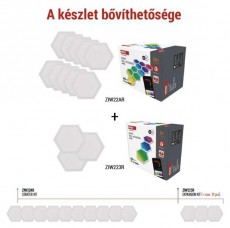 Emos GoSmart Hexagon, kiegészítő készlet,3 rész, 1,8 W, RGBIC dimmelhető, WiFi LED lámpa Fotó-Videó kiegészítők - Lámpa - LED lámpa - 507215