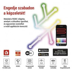 Emos GoSmart Lines fehér, 9 részből álló, 34 W, RGBIC dimmelhető, WiFi LED lámpa Fotó-Videó kiegészítők - Lámpa - LED lámpa - 507213