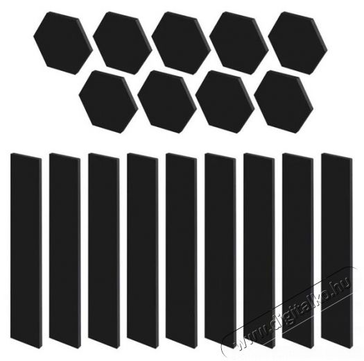 Emos GoSmart Lines fekete, 9 részből álló, 34 W, RGBIC dimmelhető, WiFi LED lámpa Fotó-Videó kiegészítők - Lámpa - LED lámpa - 507214