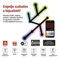 Emos GoSmart Lines fekete, 9 részből álló, 34 W, RGBIC dimmelhető, WiFi LED lámpa Fotó-Videó kiegészítők - Lámpa - LED lámpa - 507214