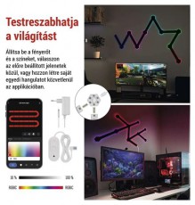 Emos GoSmart Lines fekete, 9 részből álló, 34 W, RGBIC dimmelhető, WiFi LED lámpa Fotó-Videó kiegészítők - Lámpa - LED lámpa - 507214