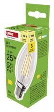 Emos ZF3D02 E14/1,8 W (25 W)/250 lm/meleg fehér filament gyertya LED izzó Háztartás / Otthon / Kültér - Világítás / elektromosság - E14 foglalatú izzó - 507311