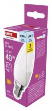 Emos ZQ3E24 Classic 4,2W 470lm E14 hideg fehér LED gyertya izzó Háztartás / Otthon / Kültér - Világítás / elektromosság - E14 foglalatú izzó - 508417