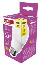 Emos ZQ5E31 A60 E27/5,8 W (50 W)/645 lm/meleg fehér classic LED izzó Háztartás / Otthon / Kültér - Világítás / elektromosság - E27 foglalatú izzó - 507835