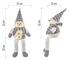 Emos DCFW02 31 cm, 3× AA beltéri meleg fehér LED karácsonyi ülő hóember Háztartás / Otthon / Kültér - Világítás / elektromosság - Hangulat teremtő világítás - 508852
