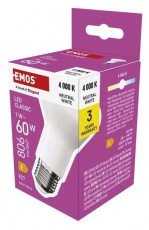Emos t ZQ7E43 R63 E27/7 W (60 W)/806 lm/természetes fehérclassic LED izzó Háztartás / Otthon / Kültér - Világítás / elektromosság - E27 foglalatú izzó - 508769
