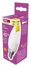 Emos ZQ3E21 Classic 4,2W 470lm E14 meleg fehér LED gyertya izzó Háztartás / Otthon / Kültér - Világítás / elektromosság - E14 foglalatú izzó - 508757