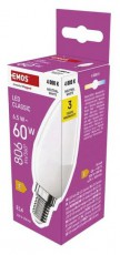 Emos ZQ3E43 Classic 6,5W 806lm E14 LED gyertya izzó Háztartás / Otthon / Kültér - Világítás / elektromosság - E14 foglalatú izzó - 508751